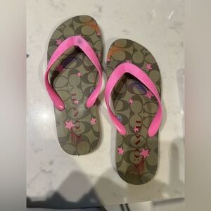 Coach Sandals - Pink and Tan - Size 8